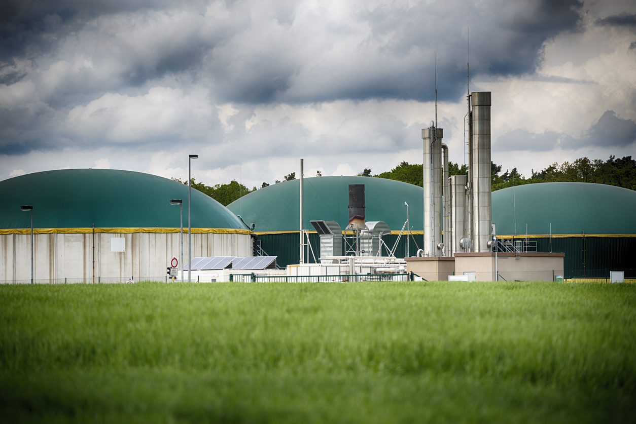 Biomass Energy Plant Under A Great Cloudscape Energiewende Biogas