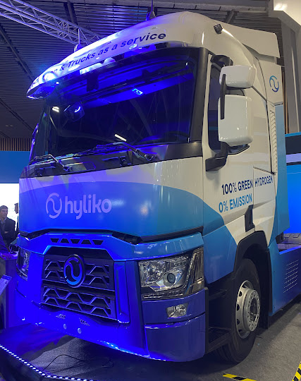 Hylico hydrogen truck, presented at the 2023 Hyvolution show