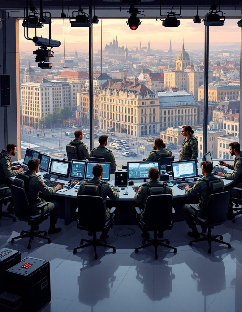 communication devices and surveillance systems, office view , real estate