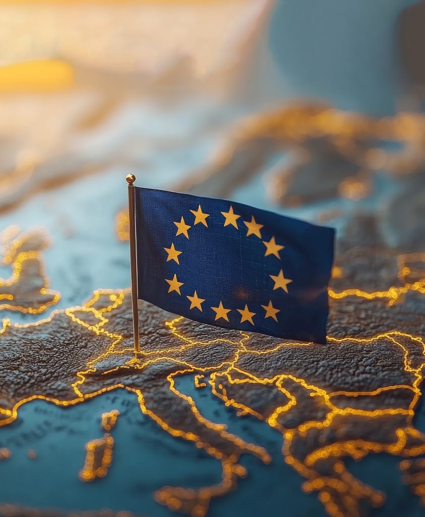 A Flag Representing The European Union Is Prominently Displayed