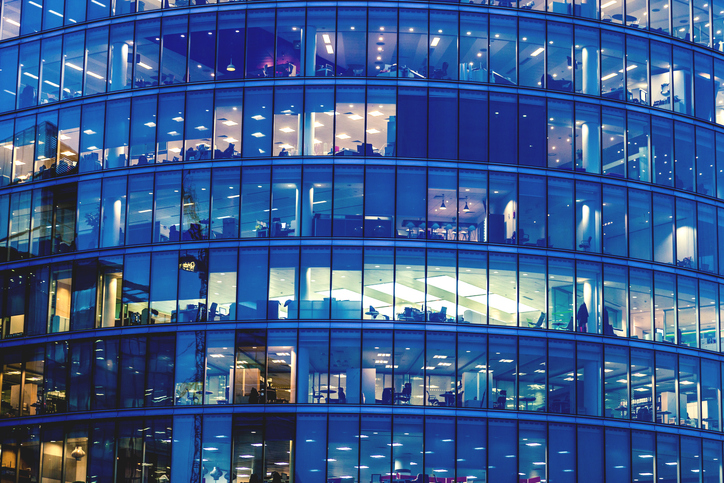 Office Buildings In The Night