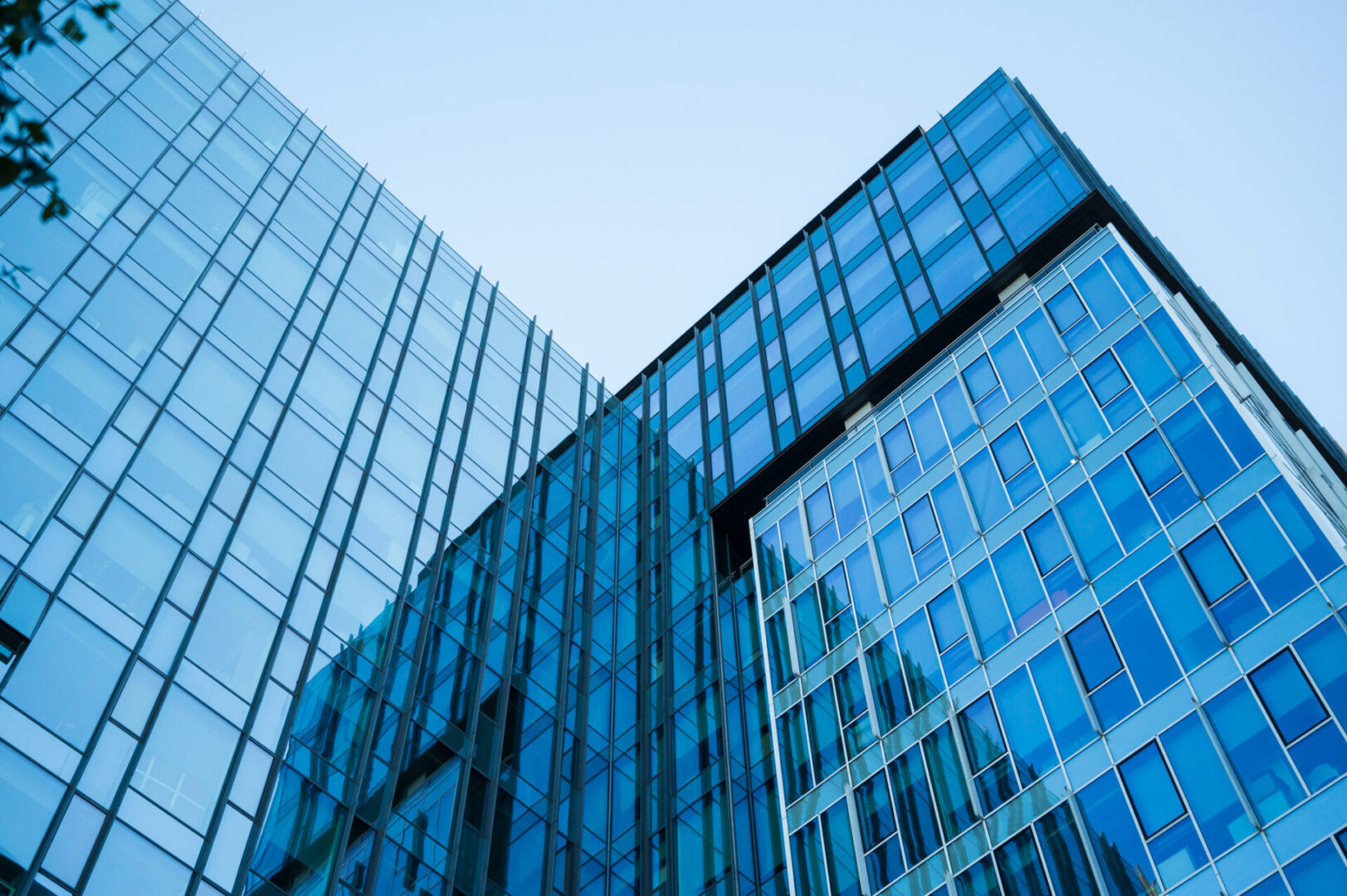 Abstract Blue Glass Office Buildings