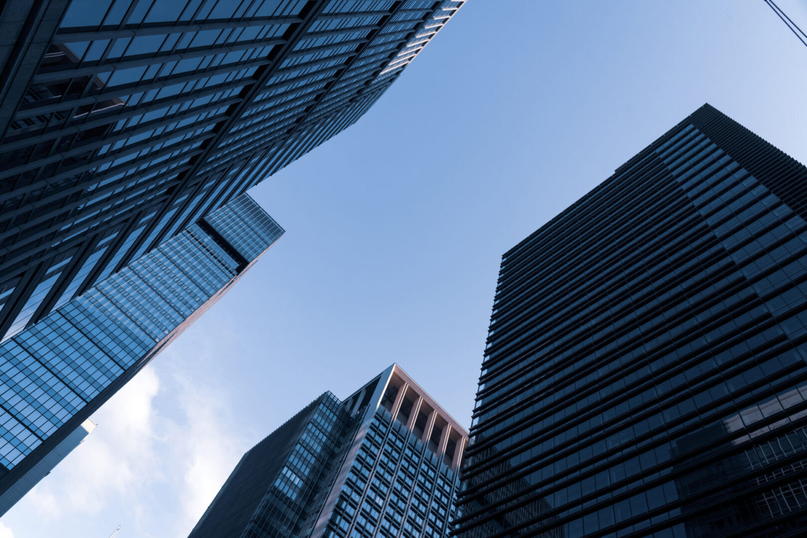High Rise Buildings And Blue Sky Otemachi, Tokyo, Japan